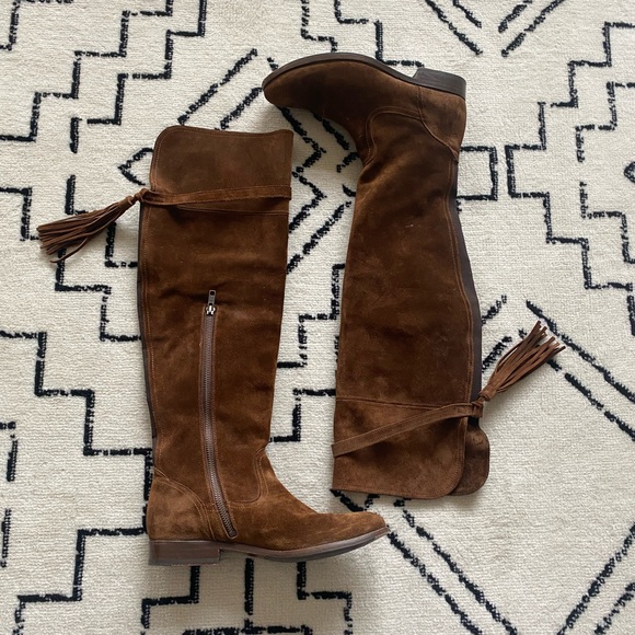 Frye/ Brown Suede Molly Over The Knee Boots - Picture 4 of 7